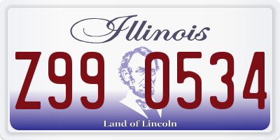 IL license plate Z990534