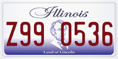 IL license plate Z990536