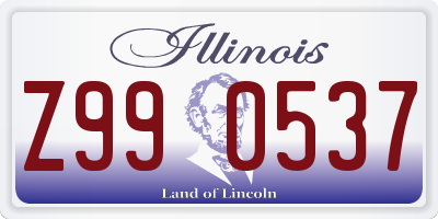 IL license plate Z990537