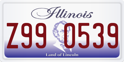 IL license plate Z990539