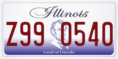 IL license plate Z990540