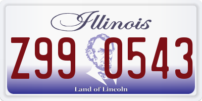 IL license plate Z990543