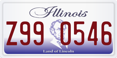 IL license plate Z990546