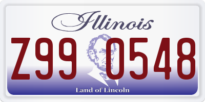 IL license plate Z990548