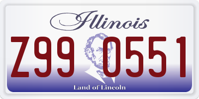 IL license plate Z990551