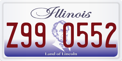 IL license plate Z990552