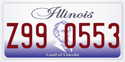 IL license plate Z990553