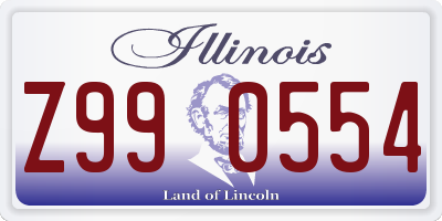 IL license plate Z990554