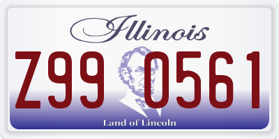 IL license plate Z990561