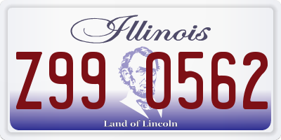 IL license plate Z990562