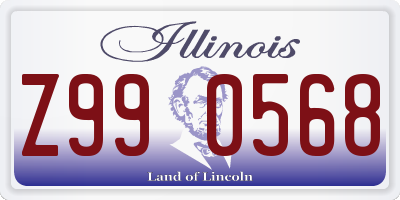 IL license plate Z990568