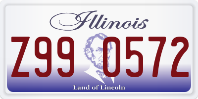 IL license plate Z990572