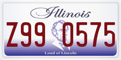 IL license plate Z990575