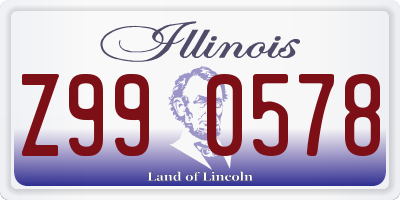 IL license plate Z990578