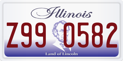 IL license plate Z990582