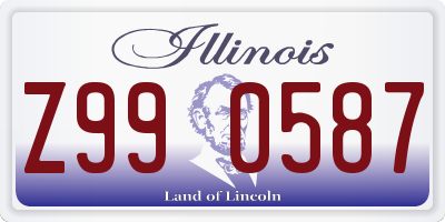 IL license plate Z990587