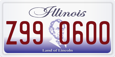 IL license plate Z990600