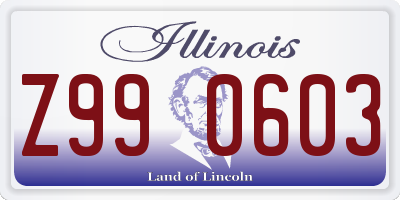 IL license plate Z990603