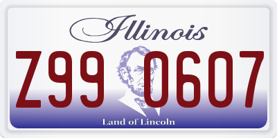 IL license plate Z990607