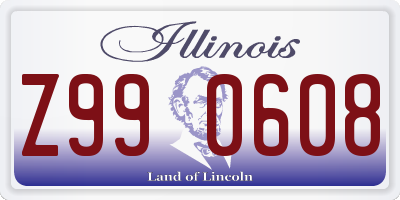 IL license plate Z990608