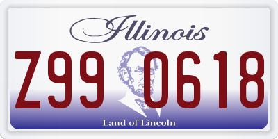 IL license plate Z990618