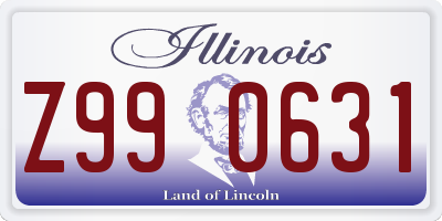 IL license plate Z990631