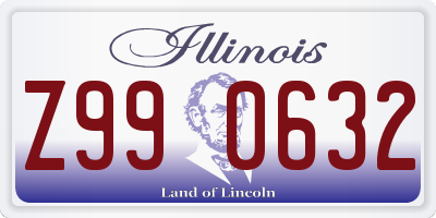 IL license plate Z990632