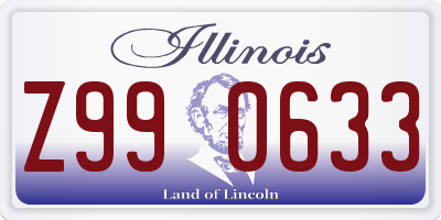 IL license plate Z990633