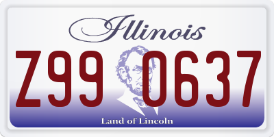 IL license plate Z990637