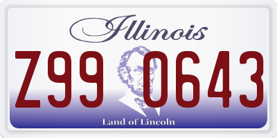 IL license plate Z990643