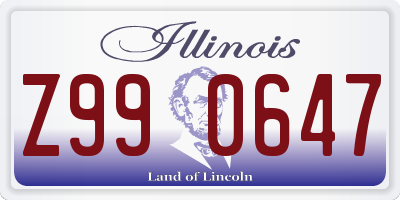 IL license plate Z990647