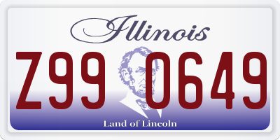 IL license plate Z990649