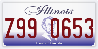 IL license plate Z990653