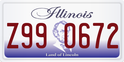 IL license plate Z990672