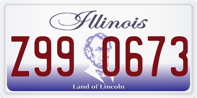 IL license plate Z990673