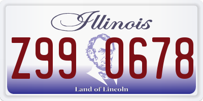 IL license plate Z990678