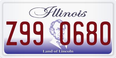 IL license plate Z990680