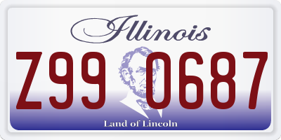 IL license plate Z990687