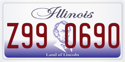 IL license plate Z990690