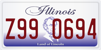 IL license plate Z990694