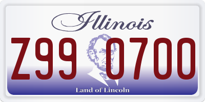 IL license plate Z990700