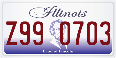 IL license plate Z990703