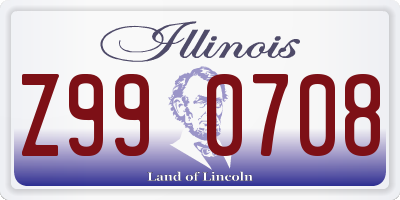 IL license plate Z990708