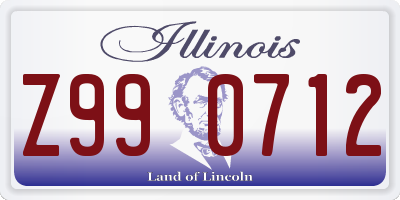 IL license plate Z990712