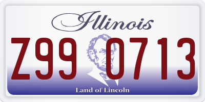 IL license plate Z990713