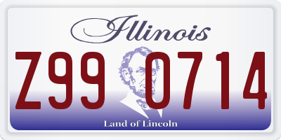 IL license plate Z990714