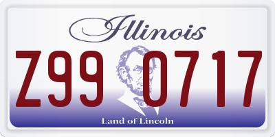 IL license plate Z990717