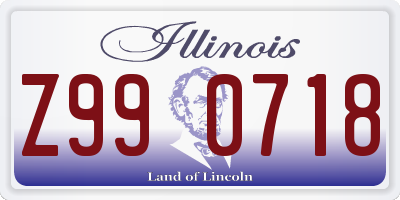 IL license plate Z990718