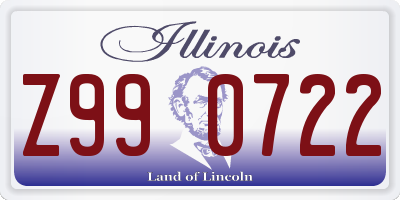 IL license plate Z990722