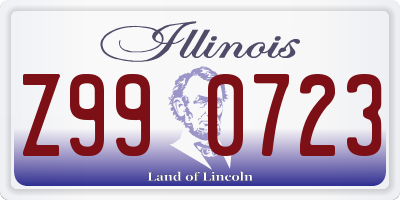 IL license plate Z990723